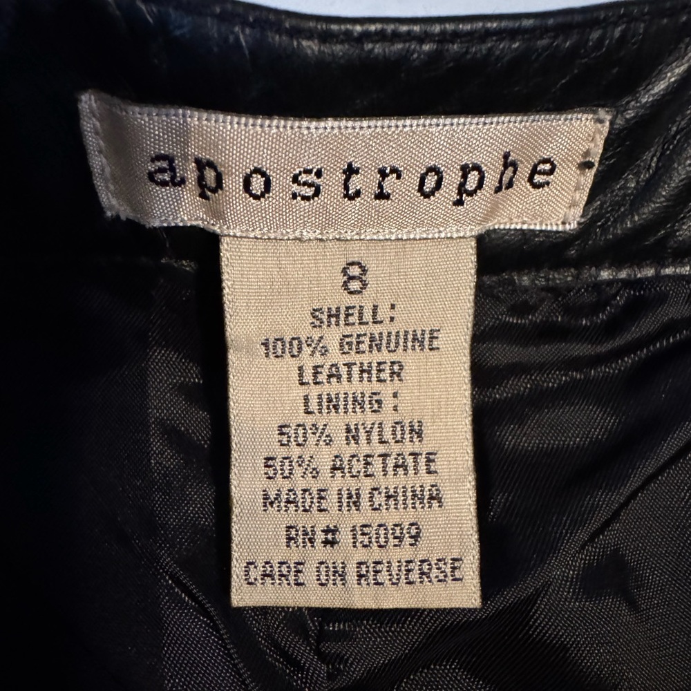 Vintage Y2K Leather Black Pants Size 8 90s Retro Biker Whimsigoth Grunge - Picture 4 of 5